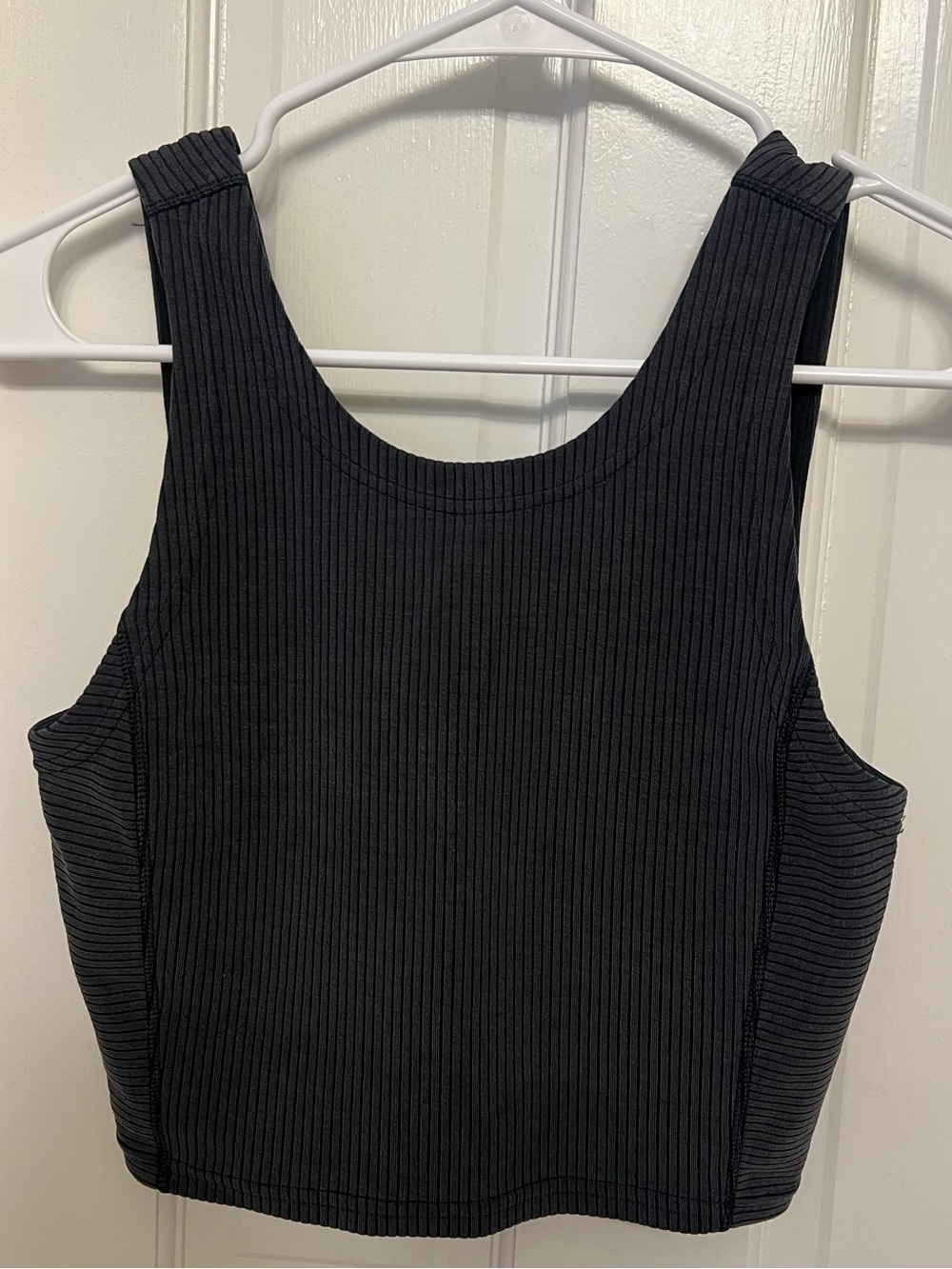 lululemon Black Ribbed Crop Tank